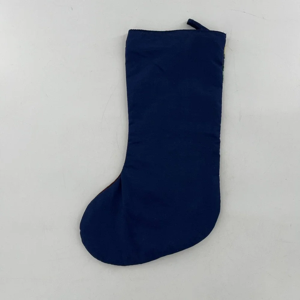 Tapestry Christmas Stocking Santa Toy Sack Down Chimney Roof Checking List 17.5